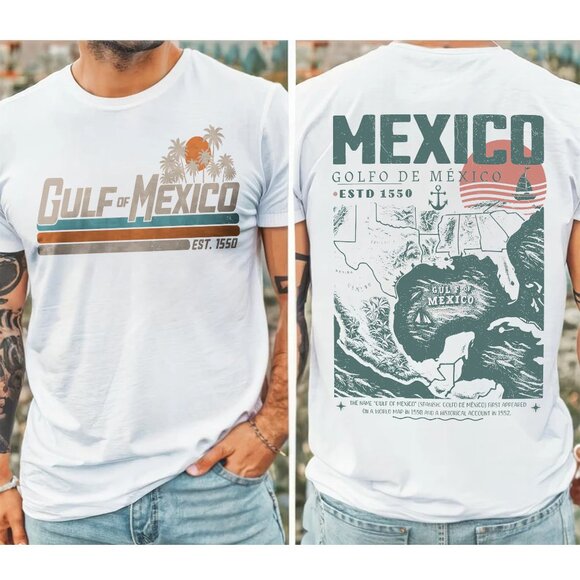 Gulf of Mexico Coastal T-Shirt – Retro Ocean-Inspired Graphic Tee S-4XL - Picture 1 of 2